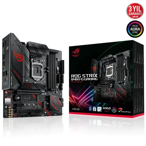 Asus ROG STRIX B460-G GAMING Intel B460 Soket 1200 DDR4 2933MHz mATX Gaming (Oyuncu) Anakart