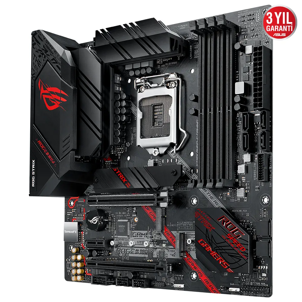 Asus ROG STRIX B460-G GAMING Intel B460 Soket 1200 DDR4 2933MHz mATX Gaming (Oyuncu) Anakart