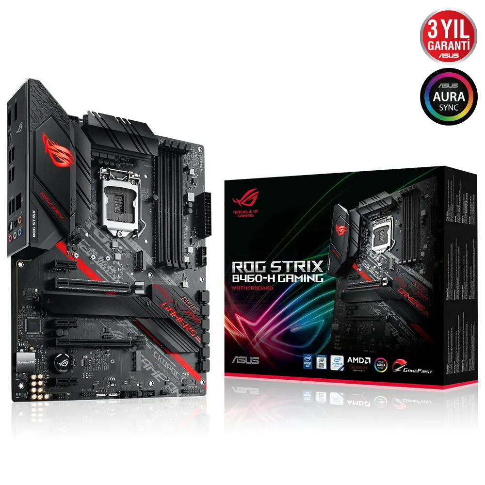 Asus ROG STRIX B460-H GAMING Intel B460 Soket 1200 DDR4 2933MHz ATX Gaming (Oyuncu) Anakart