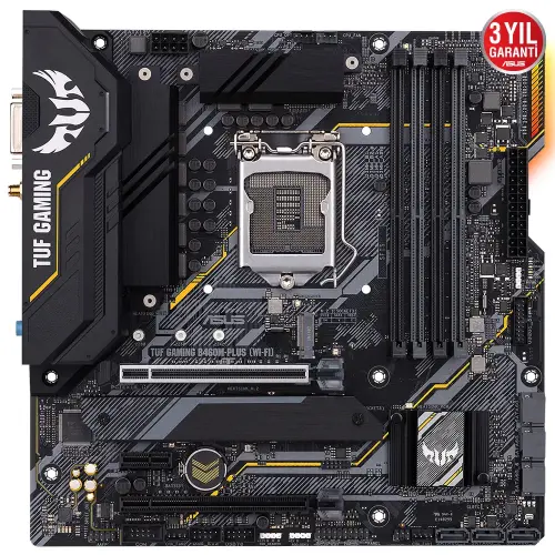 Asus TUF GAMING B460M-PLUS (WI-FI) Intel B460 Soket 1200 DDR4 2933MHz mATX Gaming (Oyuncu) Anakart