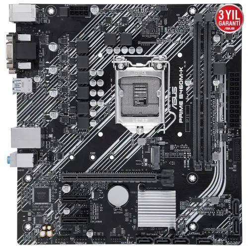 Asus PRIME B460M-K Intel B460 Soket 1200 DDR4 2933MHz mATX Gaming (Oyuncu) Anakart