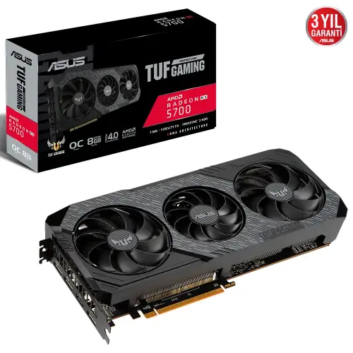 Asus TUF 3-RX5700-O8G-EVO-GAMING AMD Radeon RX 5700 8GB GDDR6 256Bit DX12 Gaming (Oyuncu) Ekran Kartı