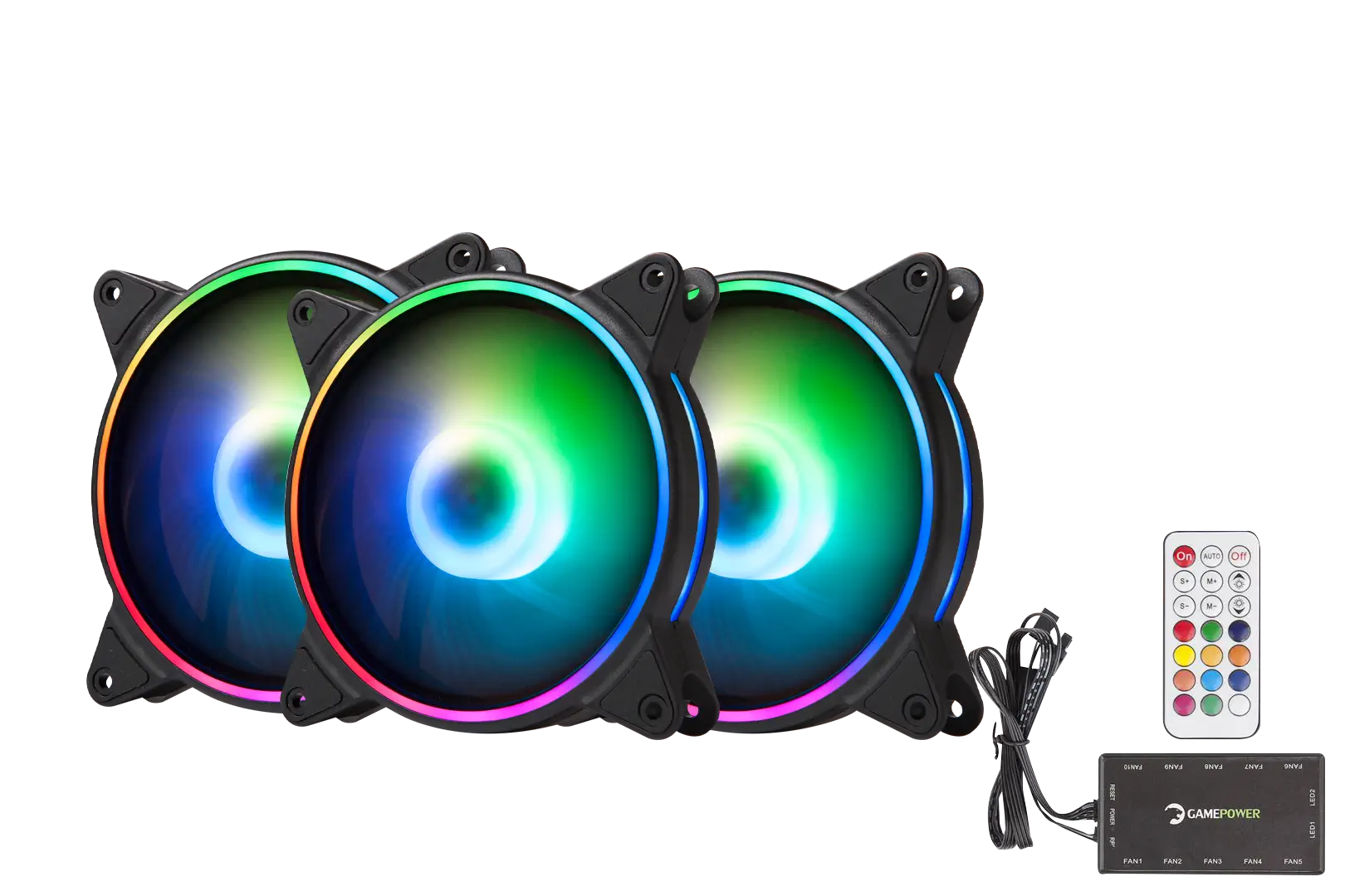 GamePower Air Turbine ARGB/RGB 3*12CM Fan Set Kit