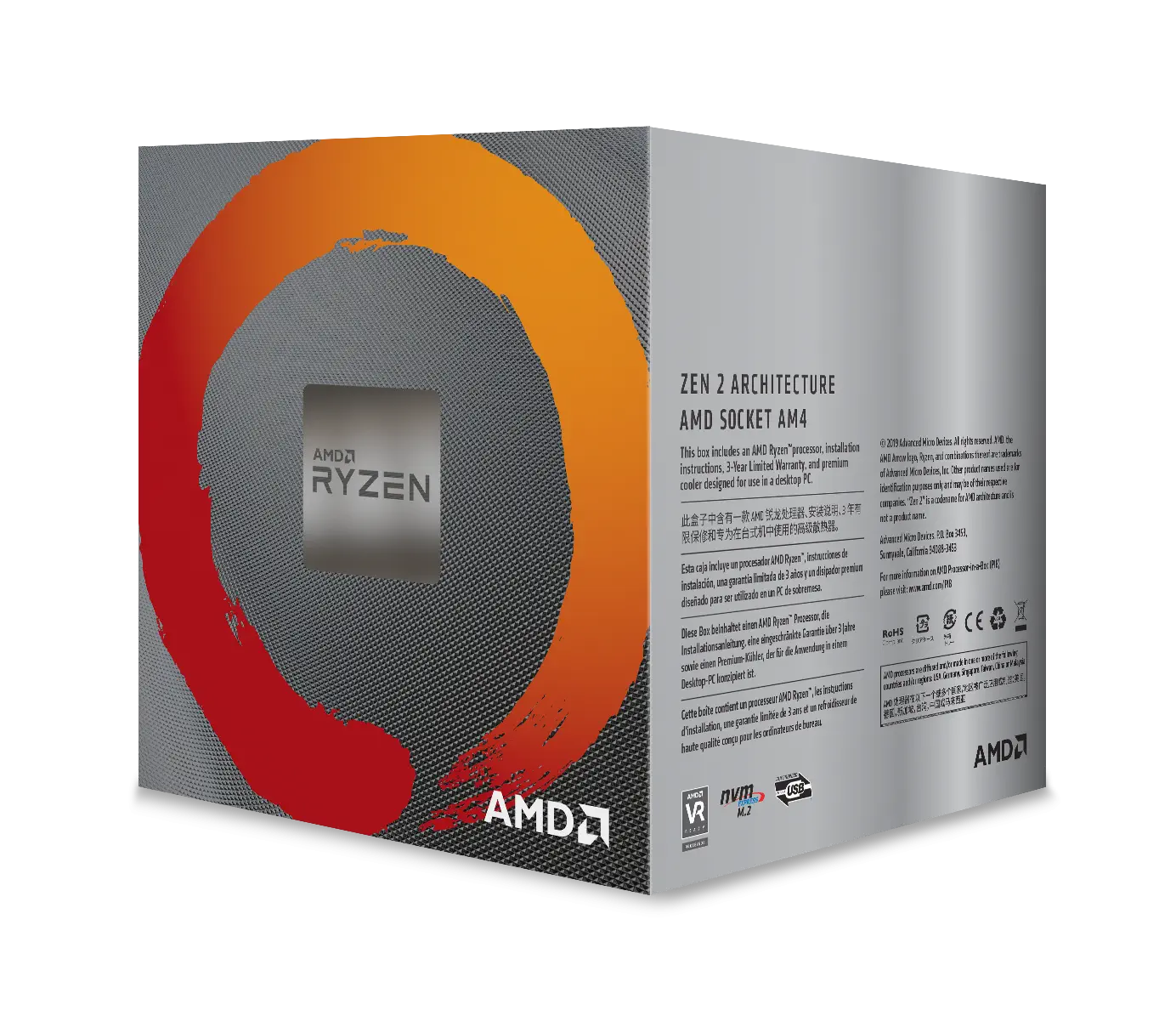AMD Ryzen 5 3600XT 3.8GHz-4.5GHz 6 Çekirdek 35MB Soket AM4 İşlemci
