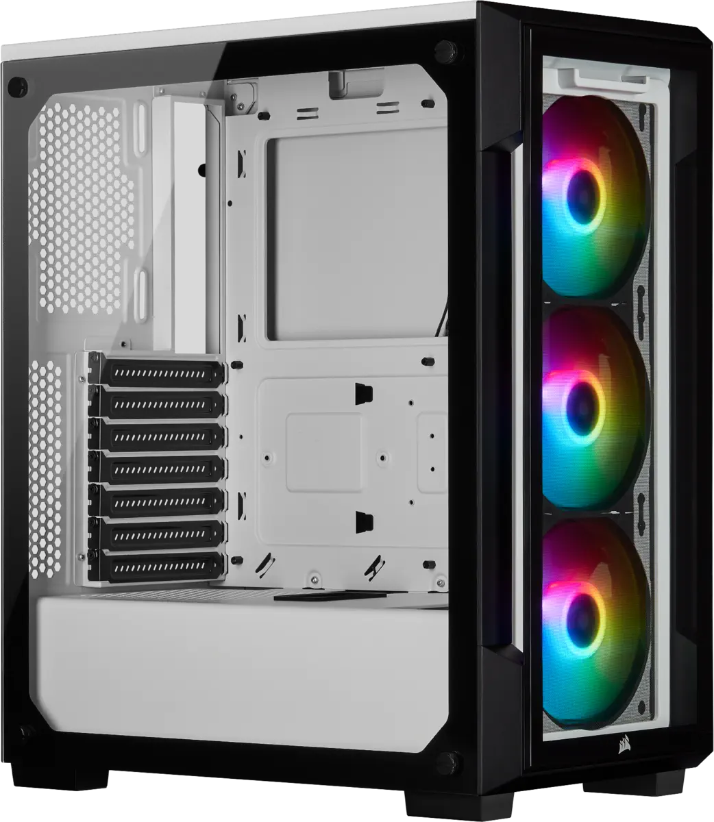 Corsair iCUE 220T RGB CC-9011191-WW USB 3.0 Temperli Cam Beyaz ATX Mid-Tower Gaming (Oyuncu) Kasa