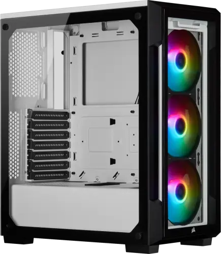 Corsair iCUE 220T RGB CC-9011191-WW USB 3.0 Temperli Cam Beyaz ATX Mid-Tower Gaming (Oyuncu) Kasa