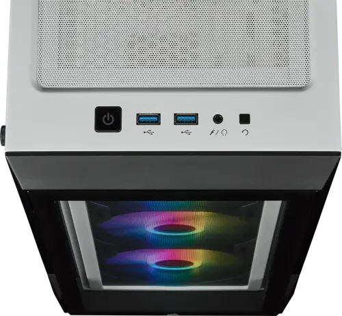 Corsair iCUE 220T RGB CC-9011191-WW USB 3.0 Temperli Cam Beyaz ATX Mid-Tower Gaming (Oyuncu) Kasa