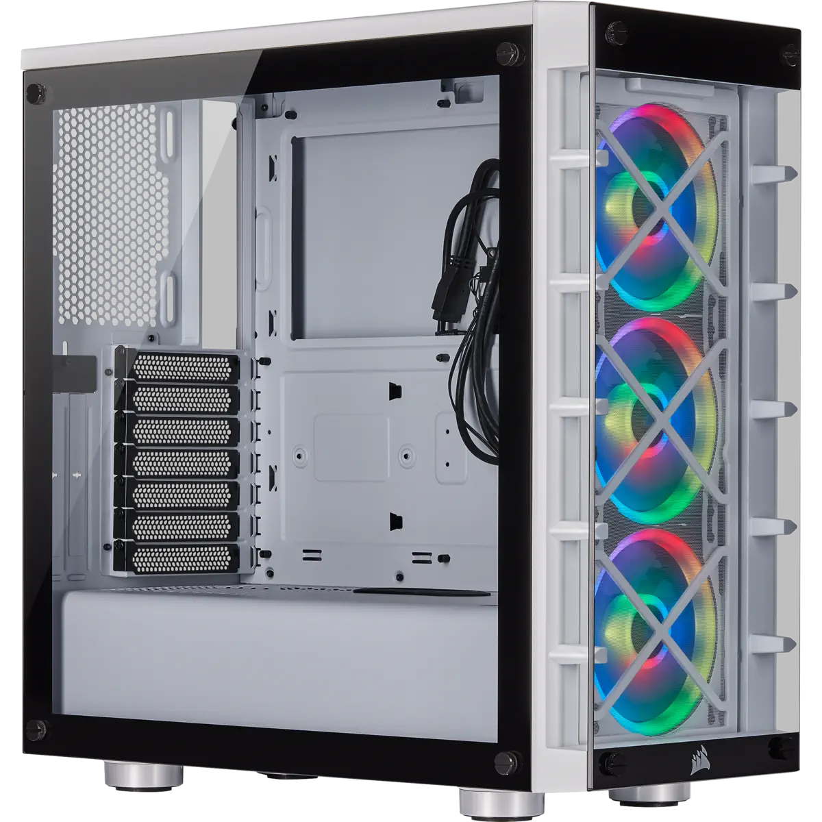 Corsair iCUE 465X RGB CC-9011189-WW USB 3.1 Temperli Cam Beyaz ATX Mid-Tower Gaming (Oyuncu) Kasa