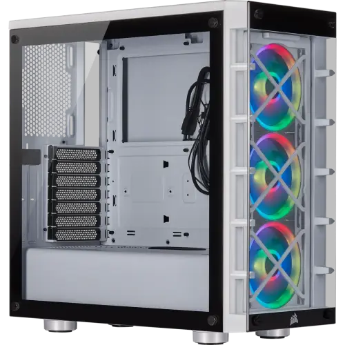 Corsair iCUE 465X RGB CC-9011189-WW USB 3.1 Temperli Cam Beyaz ATX Mid-Tower Gaming (Oyuncu) Kasa