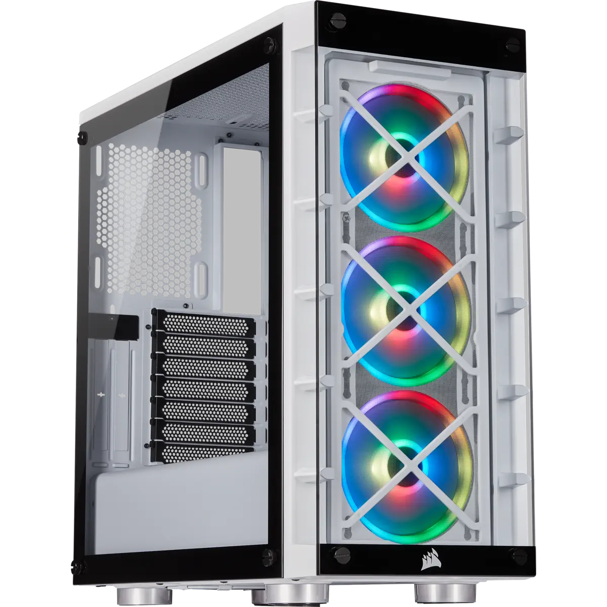Corsair iCUE 465X RGB CC-9011189-WW USB 3.1 Temperli Cam Beyaz ATX Mid-Tower Gaming (Oyuncu) Kasa