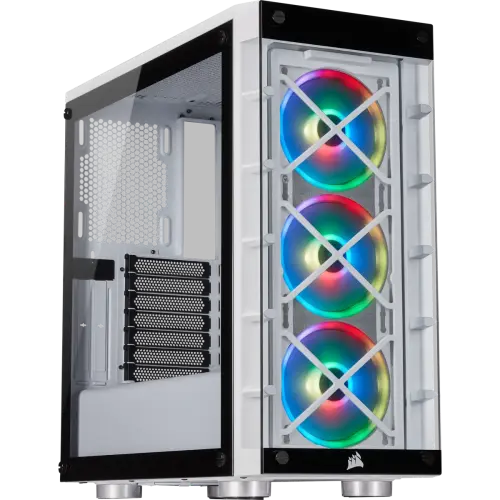Corsair iCUE 465X RGB CC-9011189-WW USB 3.1 Temperli Cam Beyaz ATX Mid-Tower Gaming (Oyuncu) Kasa