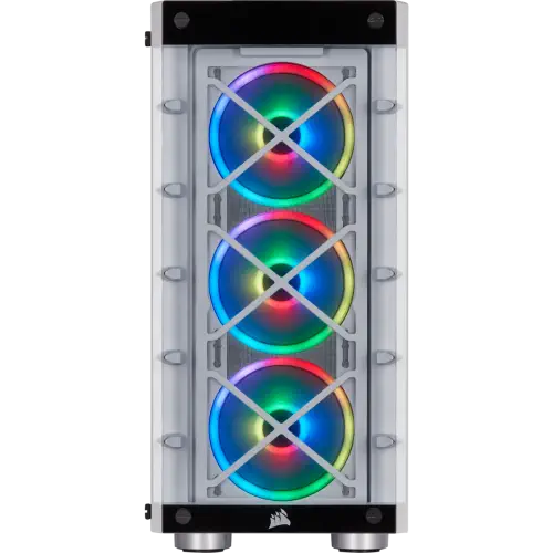 Corsair iCUE 465X RGB CC-9011189-WW USB 3.1 Temperli Cam Beyaz ATX Mid-Tower Gaming (Oyuncu) Kasa