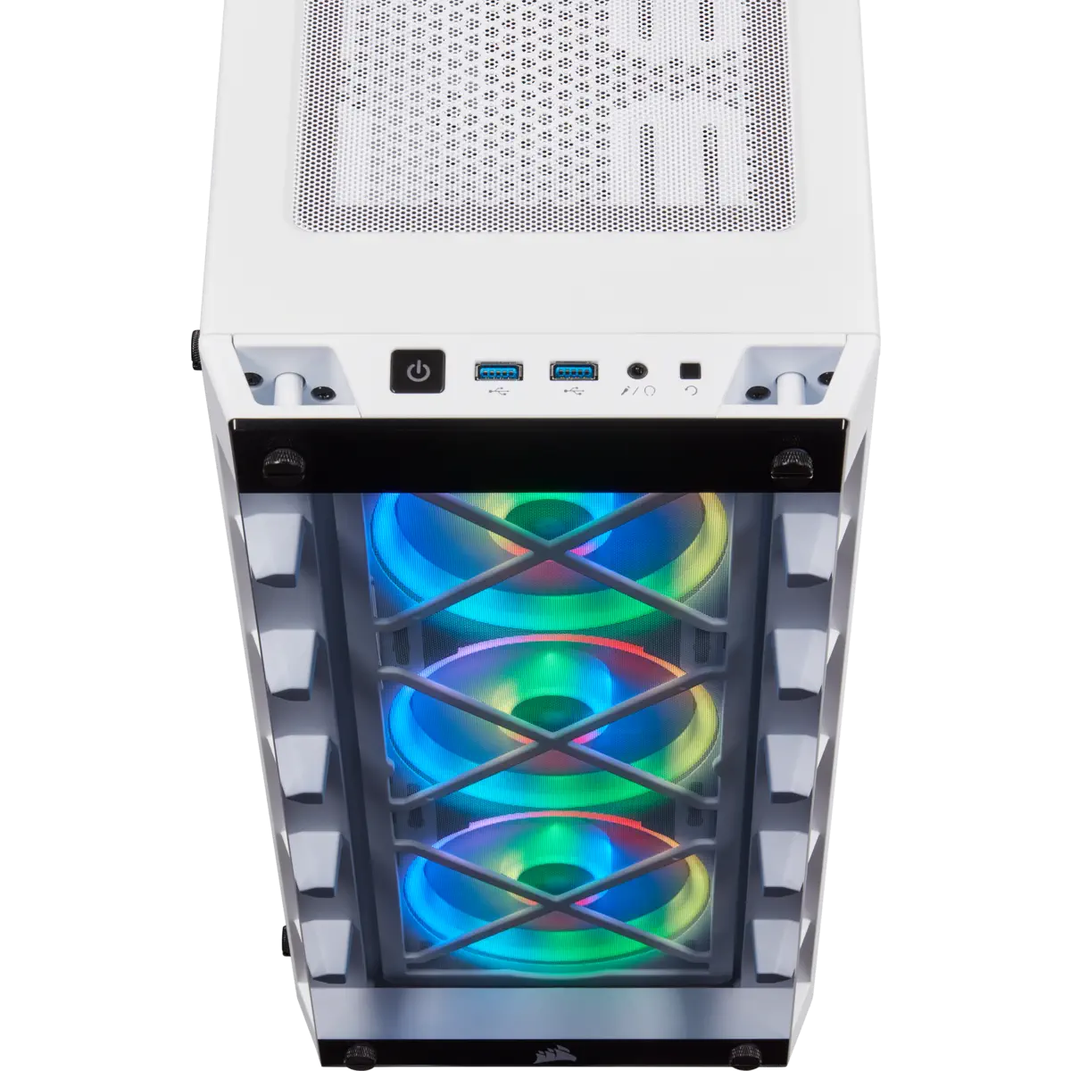 Corsair iCUE 465X RGB CC-9011189-WW USB 3.1 Temperli Cam Beyaz ATX Mid-Tower Gaming (Oyuncu) Kasa