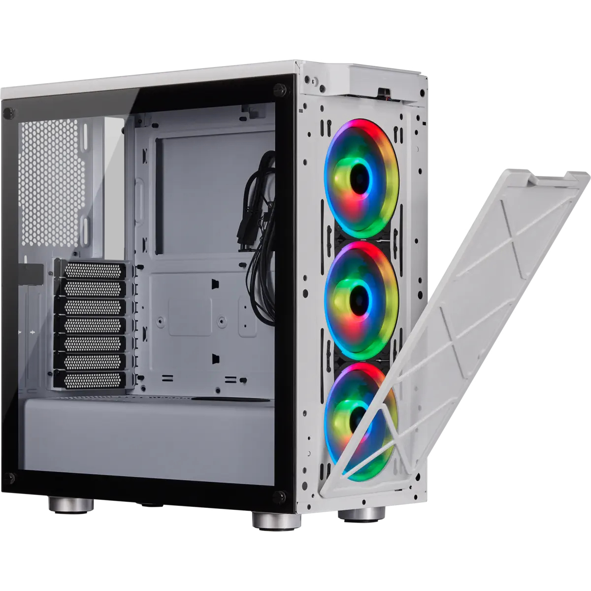 Corsair iCUE 465X RGB CC-9011189-WW USB 3.1 Temperli Cam Beyaz ATX Mid-Tower Gaming (Oyuncu) Kasa
