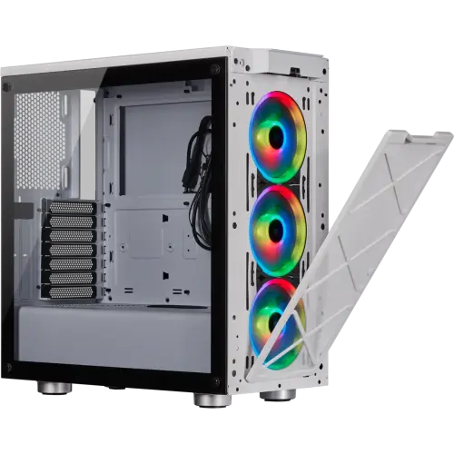 Corsair iCUE 465X RGB CC-9011189-WW USB 3.1 Temperli Cam Beyaz ATX Mid-Tower Gaming (Oyuncu) Kasa