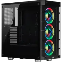 Corsair iCUE 465X RGB CC-9011188-WW USB 3.1 Temperli Cam Siyah ATX Mid-Tower Gaming (Oyuncu) Kasa