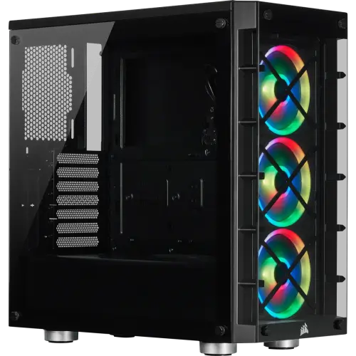 Corsair iCUE 465X RGB CC-9011188-WW USB 3.1 Temperli Cam Siyah ATX Mid-Tower Gaming (Oyuncu) Kasa