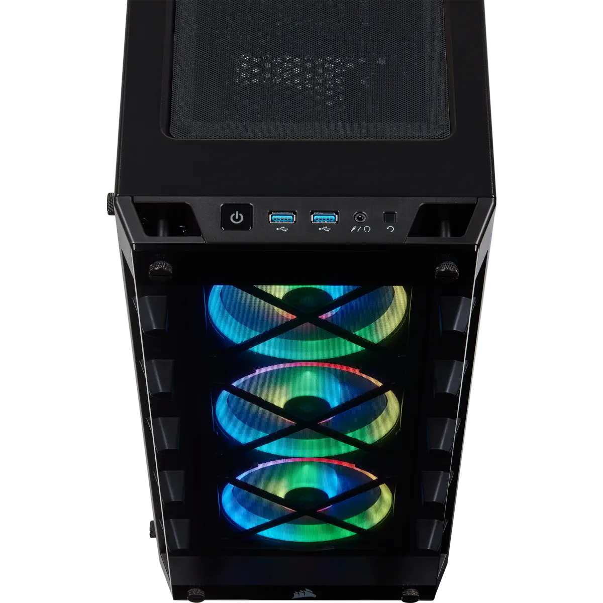 Corsair iCUE 465X RGB CC-9011188-WW USB 3.1 Temperli Cam Siyah ATX Mid-Tower Gaming (Oyuncu) Kasa
