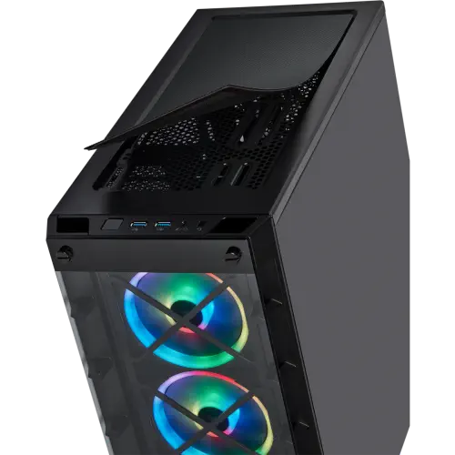 Corsair iCUE 465X RGB CC-9011188-WW USB 3.1 Temperli Cam Siyah ATX Mid-Tower Gaming (Oyuncu) Kasa