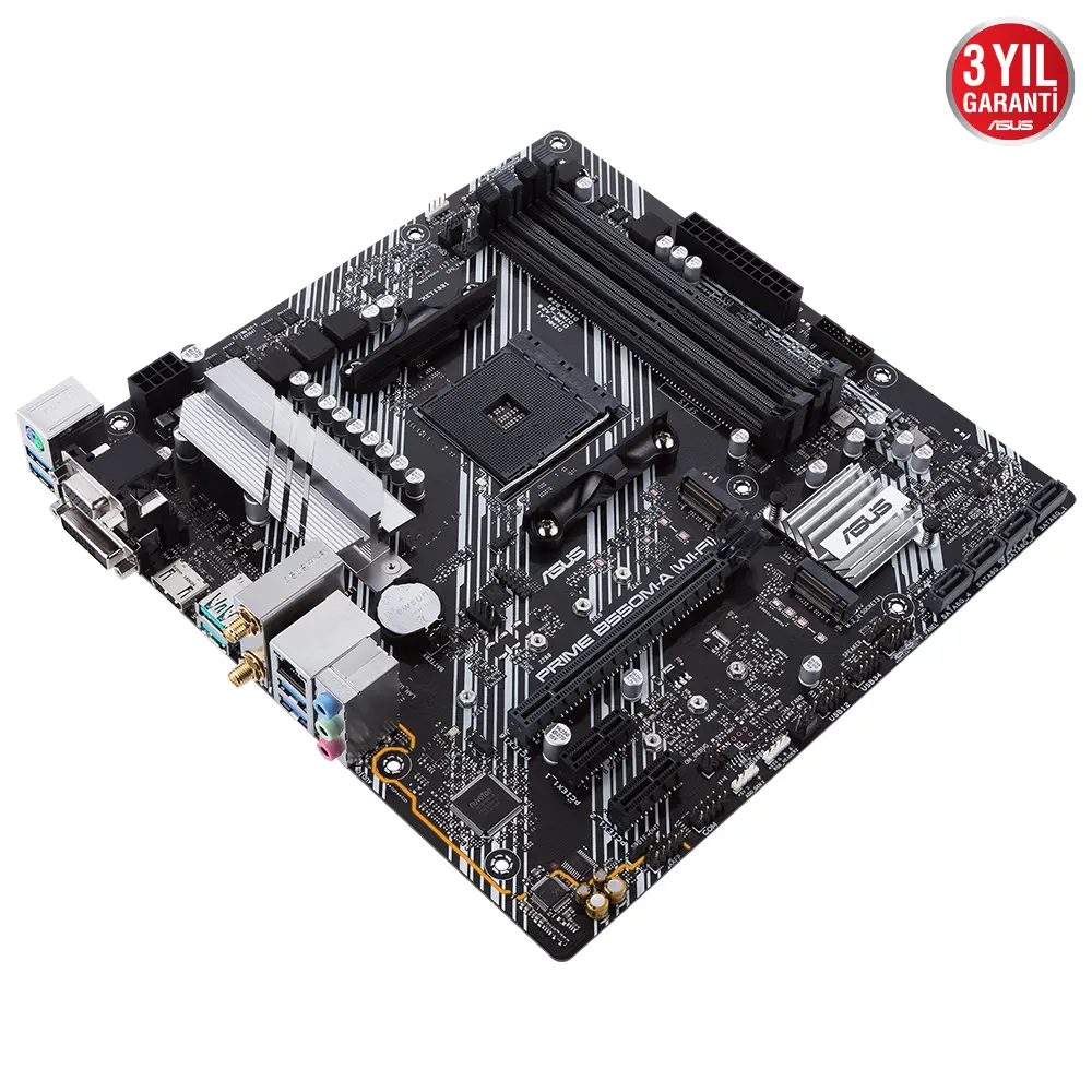 Asus Prime B550M-A (WI-FI) AMD B550 Soket AM4 DDR4 4600(OC)MHz mATX Gaming (Oyuncu) Anakart