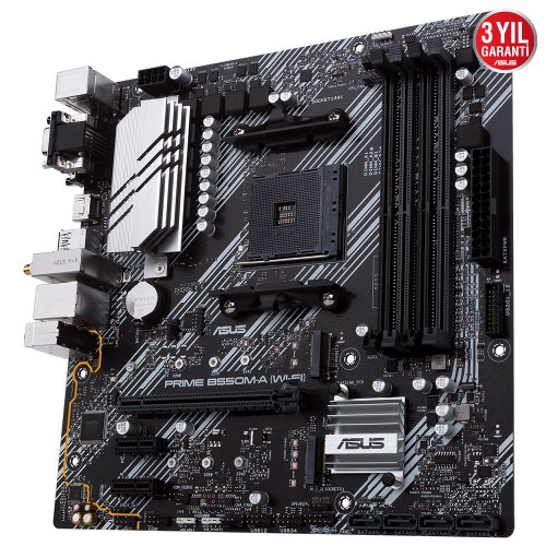 Asus Prime B550M-A (WI-FI) AMD B550 Soket AM4 DDR4 4600(OC)MHz mATX Gaming (Oyuncu) Anakart