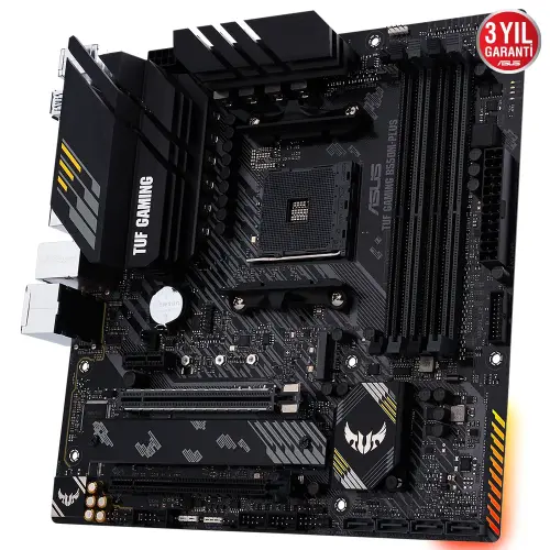 Asus Tuf Gaming B550M-Plus AMD B550 Soket AM4 DDR4 4600(OC)MHz mATX Gaming (Oyuncu) Anakart