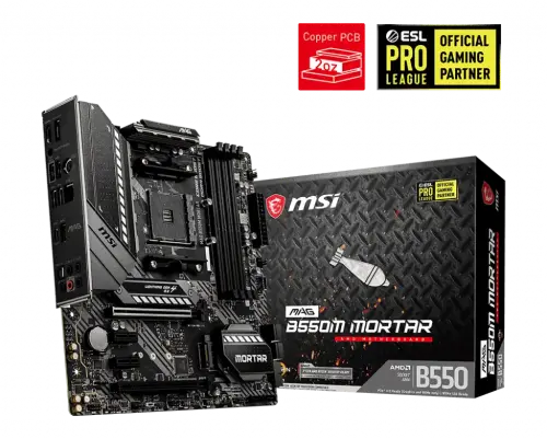 MSI MAG B550M MORTAR AMD B550 Soket AM4 DDR4 4400(OC)Mhz mATX Gaming (Oyuncu) Anakart