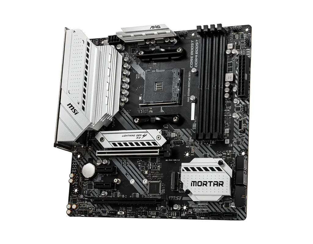 MSI MAG B550M MORTAR WIFI AMD B550 Soket AM4 DDR4 4400(OC)Mhz mATX Gaming (Oyuncu) Anakart