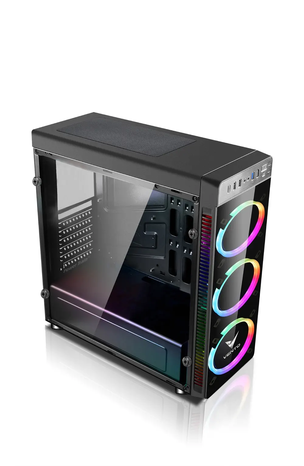 Vento VG05F+ 500W 80 Plus Dahili PSU`lu USB 3.0 Pencereli ATX Mid-Tower Gaming (Oyuncu) Kasa