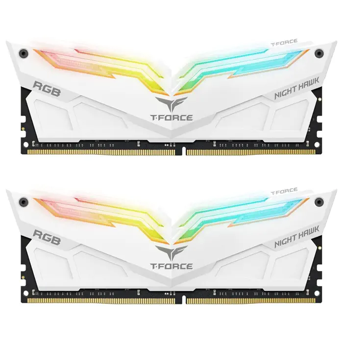 Team T-Force Night Hawk RGB 16GB (2x8GB) DDR4 3600MHz CL18 Beyaz Gaming Ram