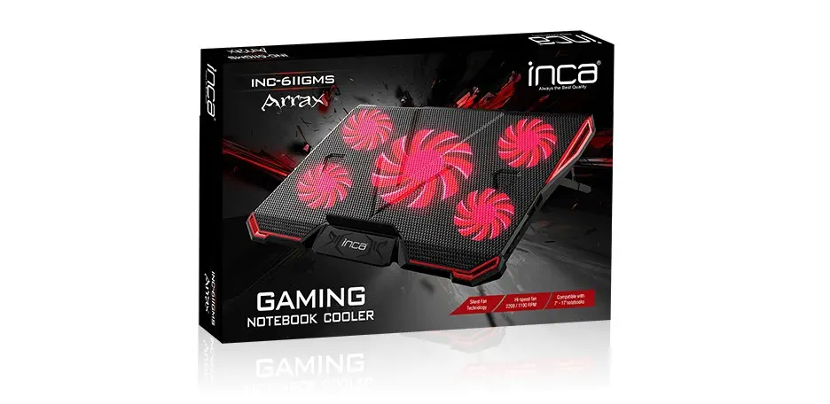 Inca Arrx INC-611GMS 5 Led Fanlı USB 2.0 13″-17″ Notebook Soğutucu