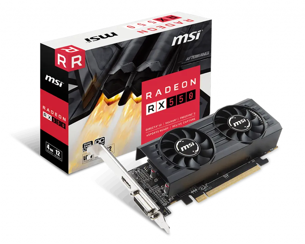 MSI AMD Radeon RX 550 4GT LP OC 4GB GDDR5 128Bit DX12 Gaming (Oyuncu) Ekran Kartı