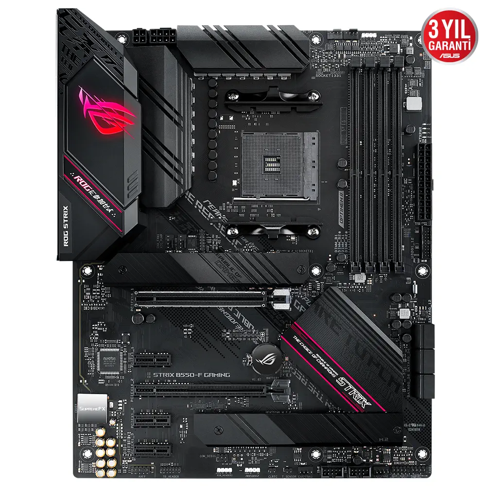 ASUS ROG STRIX B550-F Gaming AMD B550 Soket AM4 DDR4 4600MHz(OC)Mhz ATX Gaming (Oyuncu) Anakart