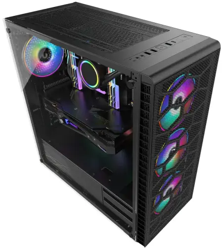 GamePower Horizon Gaming MESH Panel 650W 80+ Bronze Dahili PSU 4*120mm RGB Fan RGB Kontrolcü ve Uzaktan Kumanda