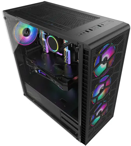 GamePower Horizon Gaming MESH Panel 500W 80+ Bronze Dahili PSU 4*120mm RGB Fan RGB Kontrolcü ve Uzaktan Kumanda