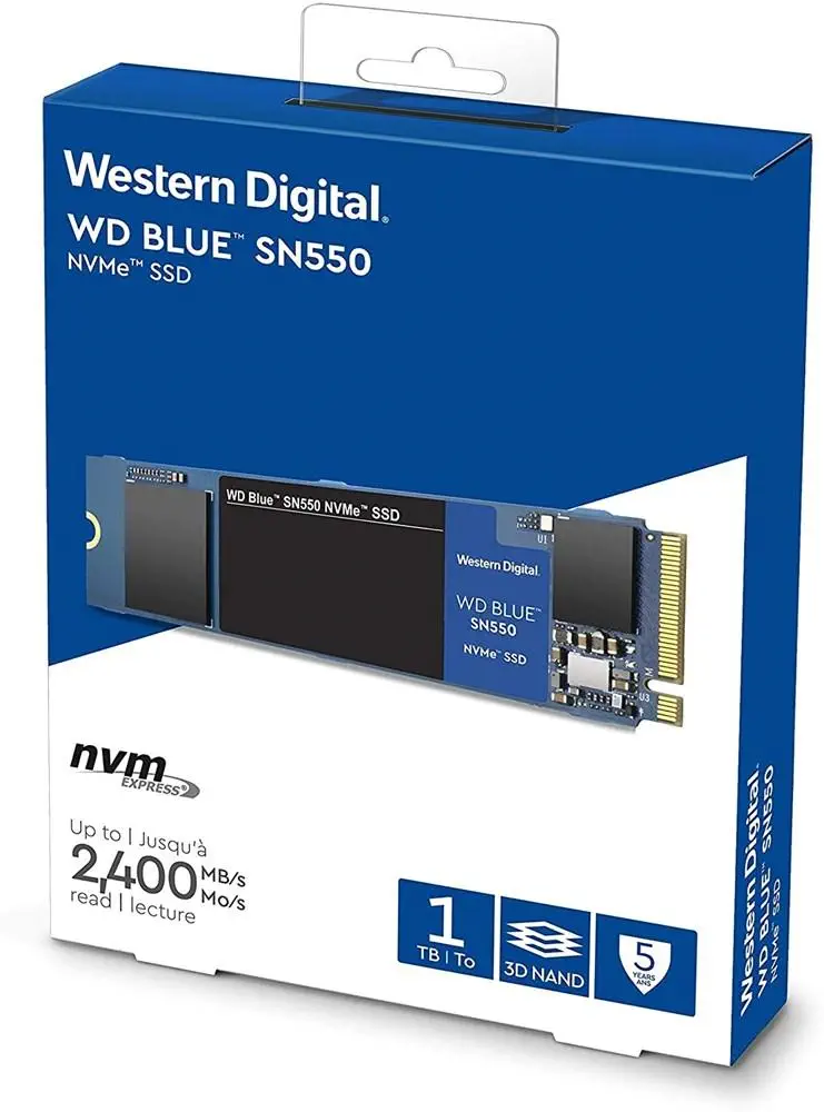 WD Blue SN550 WDS100T2B0C 1TB 2400/1950MB/s PCIe NVMe M2 SSD Disk