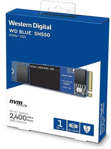 WD Blue SN550 WDS100T2B0C 1TB 2400/1950MB/s PCIe NVMe M2 SSD Disk