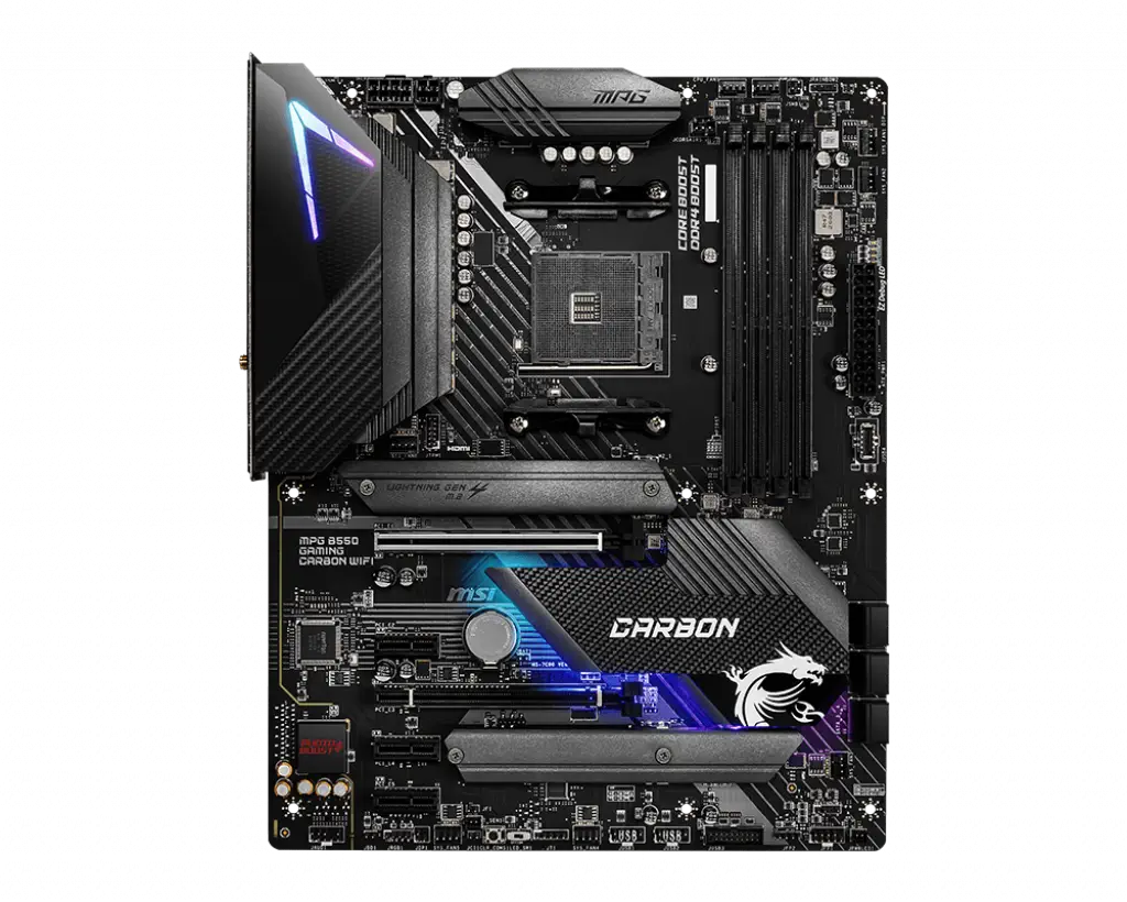 MSI MPG B550 Gaming Carbon WIFI AMD B550 Soket AM4 DDR4 5100(OC)MHz ATX Gaming (Oyuncu) Anakart