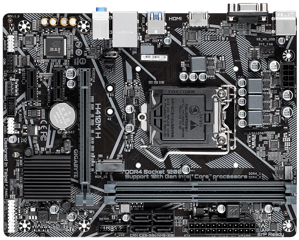 Gigabyte H410M H Intel H410 Soket 1200 DDR4 2933MHz mATX Gaming (Oyuncu) Anakart
