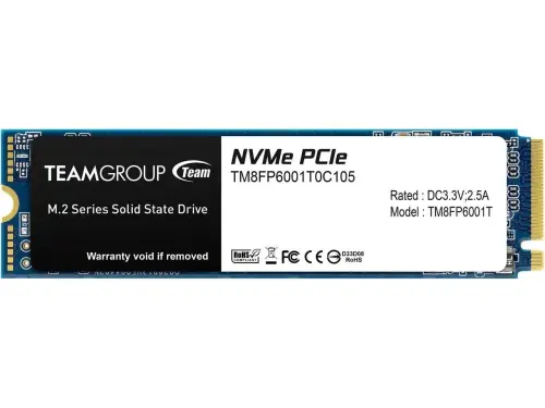 Team MP33 1TB 1800/1500MB/s NVMe PCIe Gen3x4 M.2 SSD Disk (TM8FP6001T0C101)