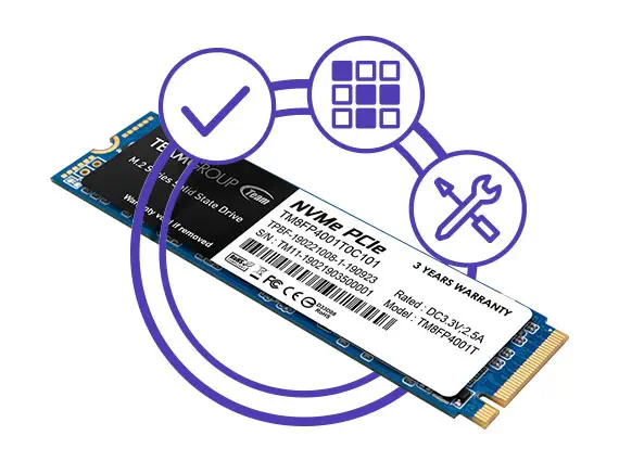 Team MP34 256GB 3400/1100MB/s  NVMe PCIe Gen 3x4 M.2 SSD Disk (TM8FP4256G0C101)