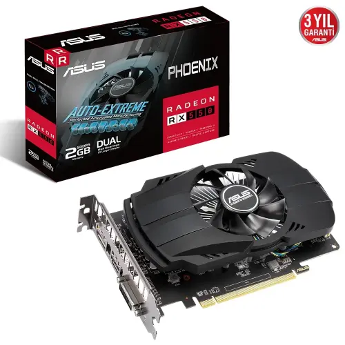 Asus Phoenix PH-RX550-2G-EVO Radeon RX 550 2GB GDDR5 128Bit DX12 Gaming (Oyuncu) Ekran Kartı