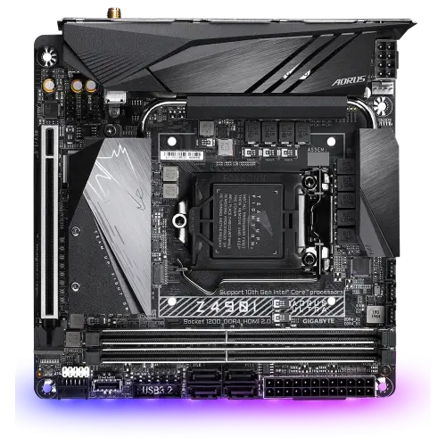 Gigabyte Z490I Aorus Ultra Intel Z490 Soket 1200 DDR4 5000(OC)MHz Mini-ITX Gaming (Oyuncu) Anakart