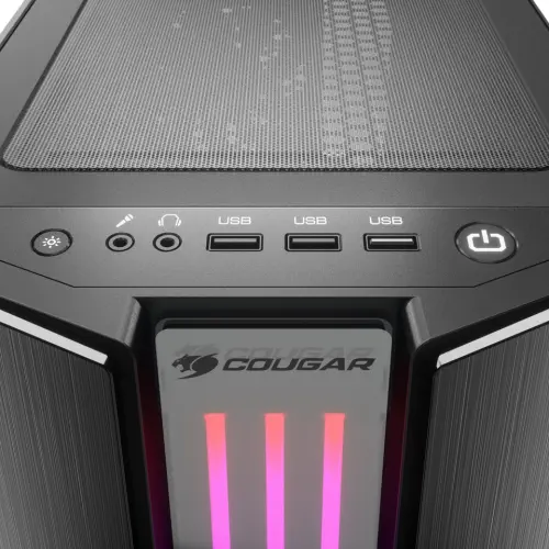 Cougar Gemini S IRON-G RGB CGR-5BMBG-T 600W 80+ Dahili PSU`lu USB 3.0 Temperli Cam E-ATX Mid-Tower Gaming (Oyuncu) Kasa