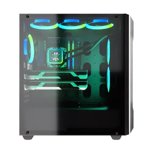Cougar Gemini S IRON-G RGB CGR-5BMBG-T 600W 80+ Dahili PSU`lu USB 3.0 Temperli Cam E-ATX Mid-Tower Gaming (Oyuncu) Kasa