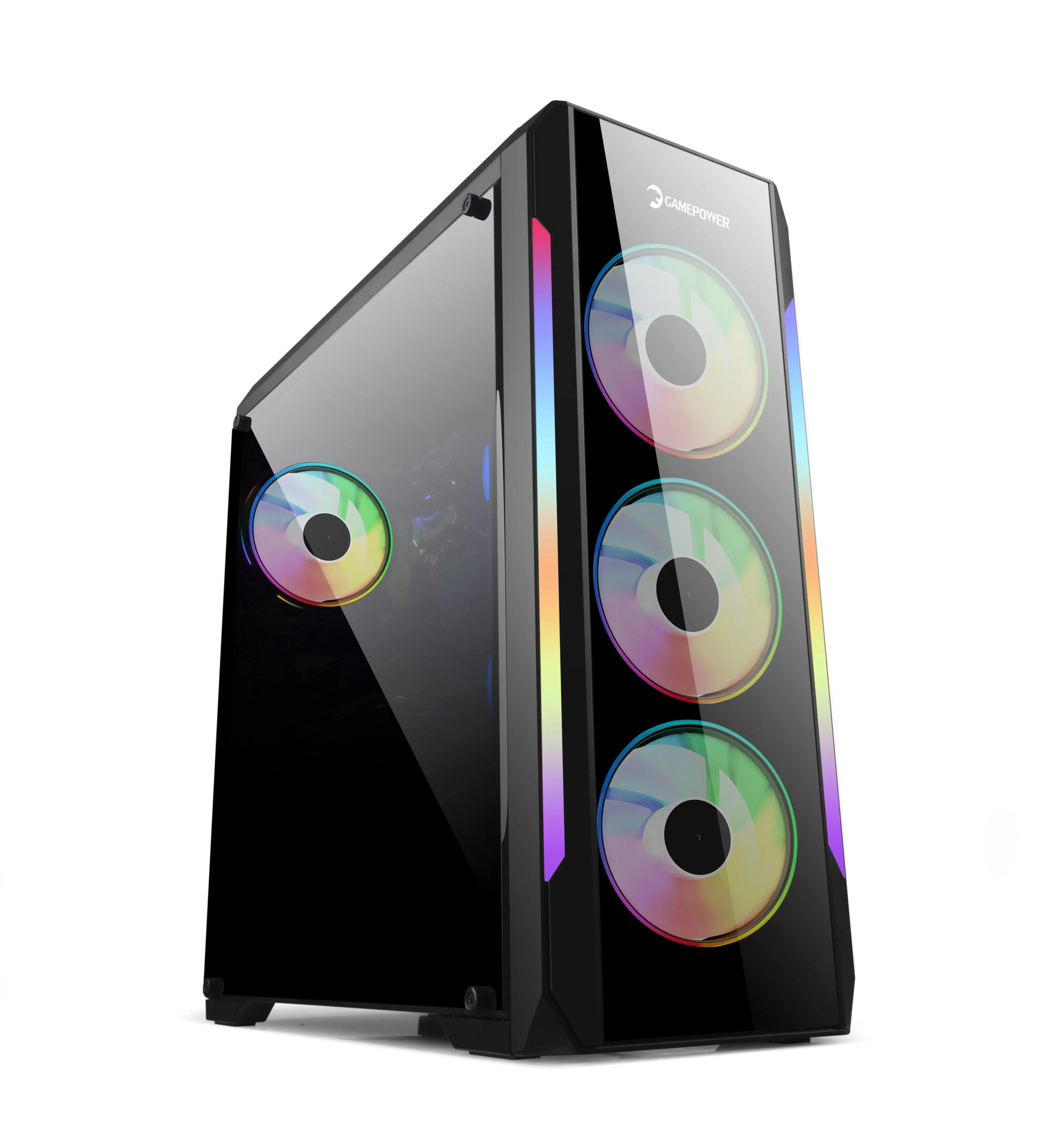 GamePower Wraith 550W +80 Bronz Dahili PSU` lu 4x120mm ARGB Fan ARGB Led Bar Gaming ATX RGB Kontrolcüsü ve Uzaktan Kumanda Kasa