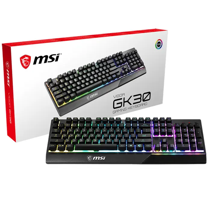 MSI Vigor GK30 TR Mekanik Hisli RGB WaterProof Gaming Klavye