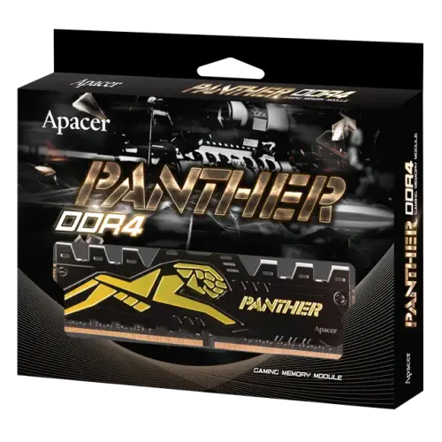 Apacer Panther Black-Gold 16GB (2x8GB) 3200Mhz CL16 DDR4 Gaming Ram (AH4U16G32C08Y7GAA-2)