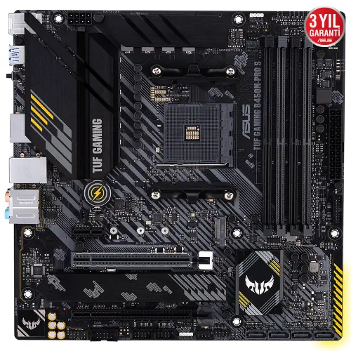 Asus TUF GAMING B450M-PRO S AMD B450 Soket AM4 DDR4 4400(OC)MHz mATX Gaming (Oyuncu) Anakart