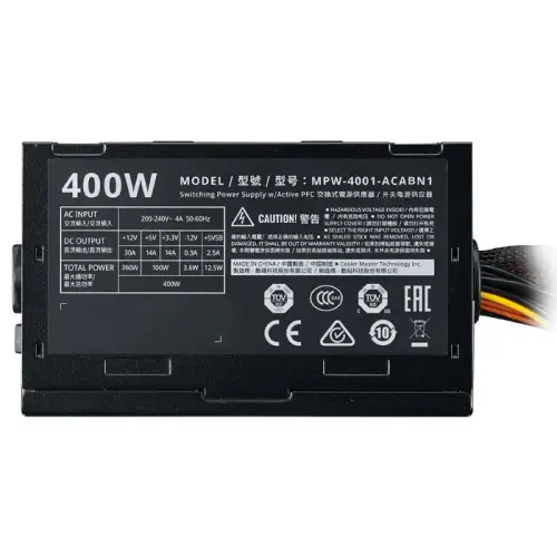 Cooler Master Elite V3 MPW-4001-ACABN1-EU 400W Aktif PFC 120mm Fanlı Power Supply